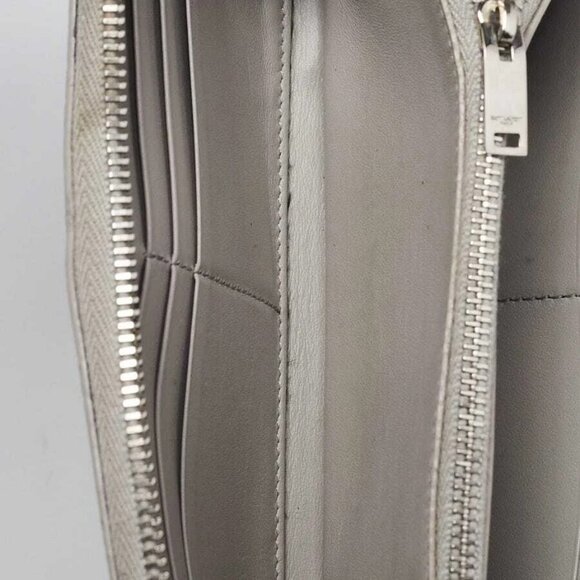 Yves Saint Laurent Grey Croc Embossed Leather Zippy Wallet - Picture 8 of 9